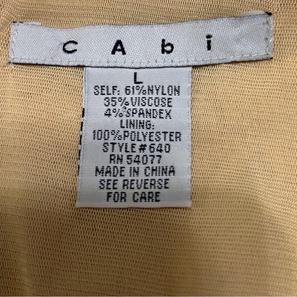 Cabi Cream Lace Overlay Blouse - Boho Cottagecore V-Neck Elbow Sleeve Size Large - Picture 3 of 7